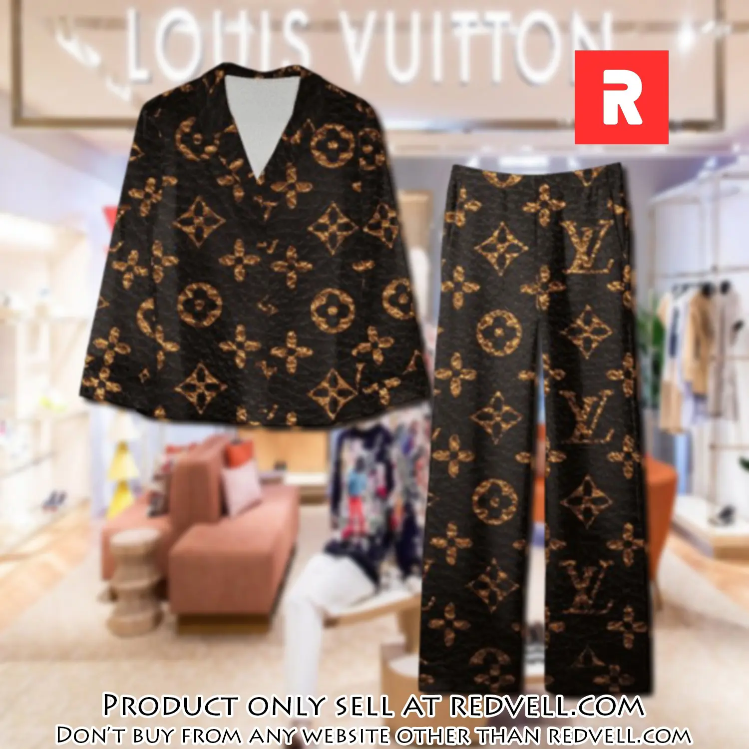 Trending luxury lv satin pajama set pjs1079 rv5533906